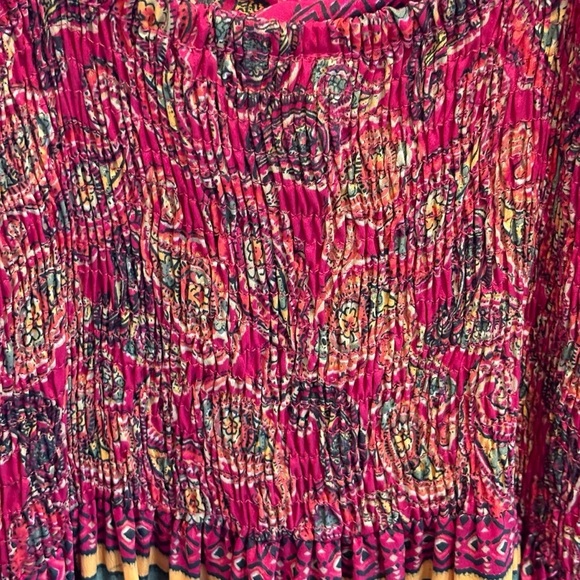 Me 2 Magic Anthropologie Pink Red Floral Stretch Maxi Dress Medium Divine Beauty - Picture 11 of 15